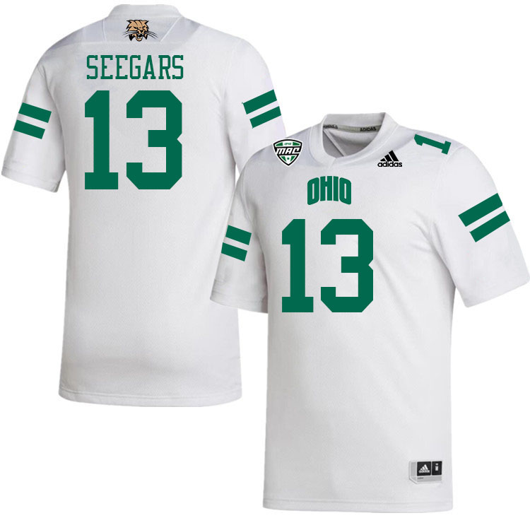 Ohio Bobcats #13 Kaci Seegars College Football Jerseys Stitched-White